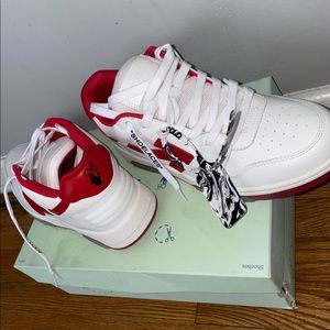 White/red off white shoes 9.5